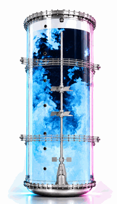 CFD simulation of the flow inside a stirred bioreactor